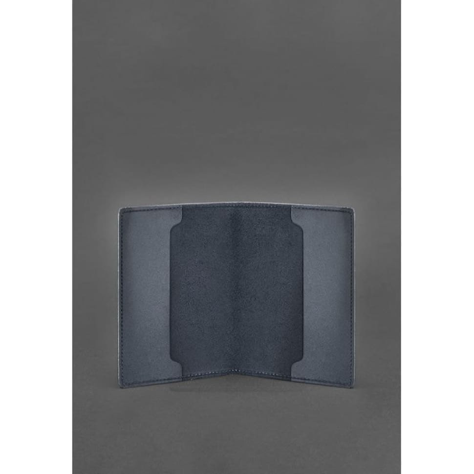 Кожаная обложка для удостоверения офицера 9.0 темно-синяя