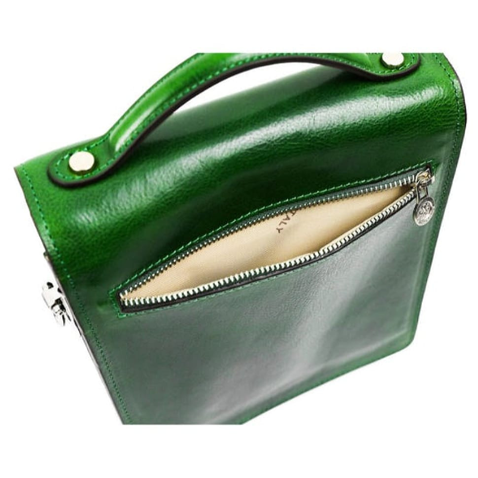 Маленький шкіряний портфель барсетка - Walden - зелений Time Resistance 5229501