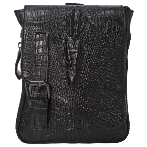Чоловічі шкіряні сумки через плече BUFFALO BAGS M8000A чорний кроко