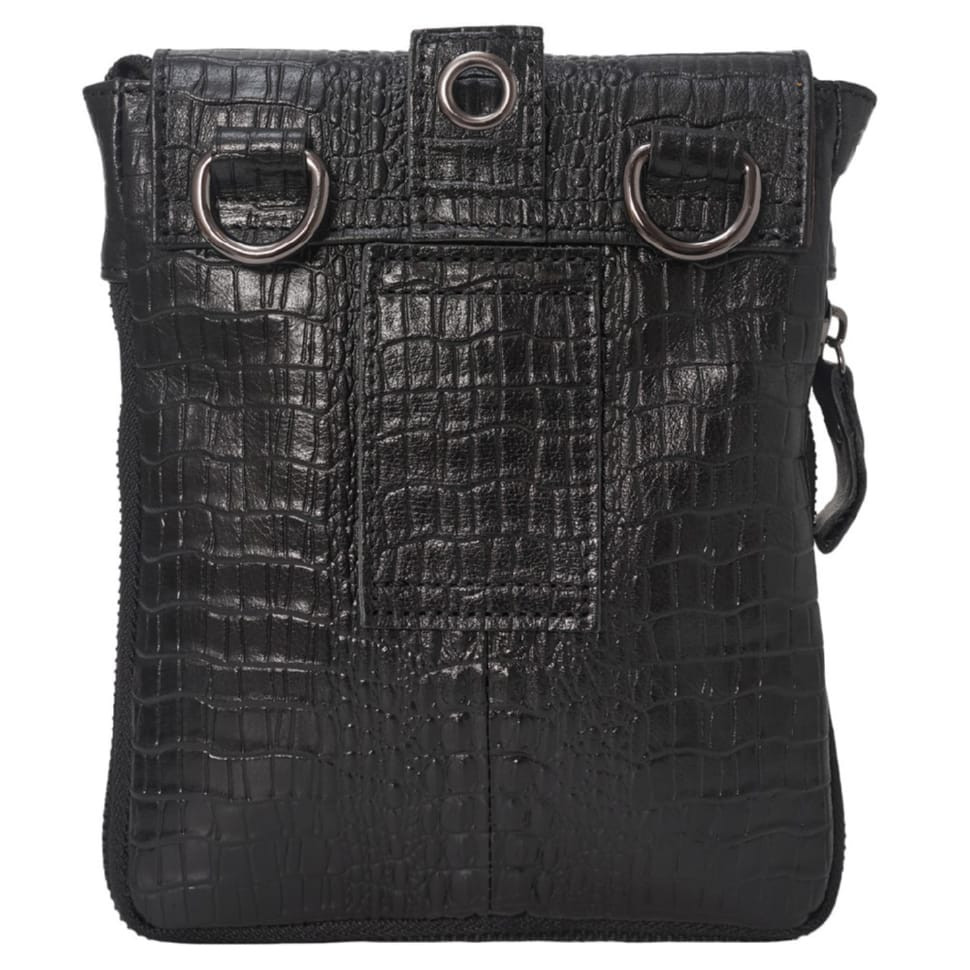 Чоловічі шкіряні сумки через плече BUFFALO BAGS M8000A чорний кроко