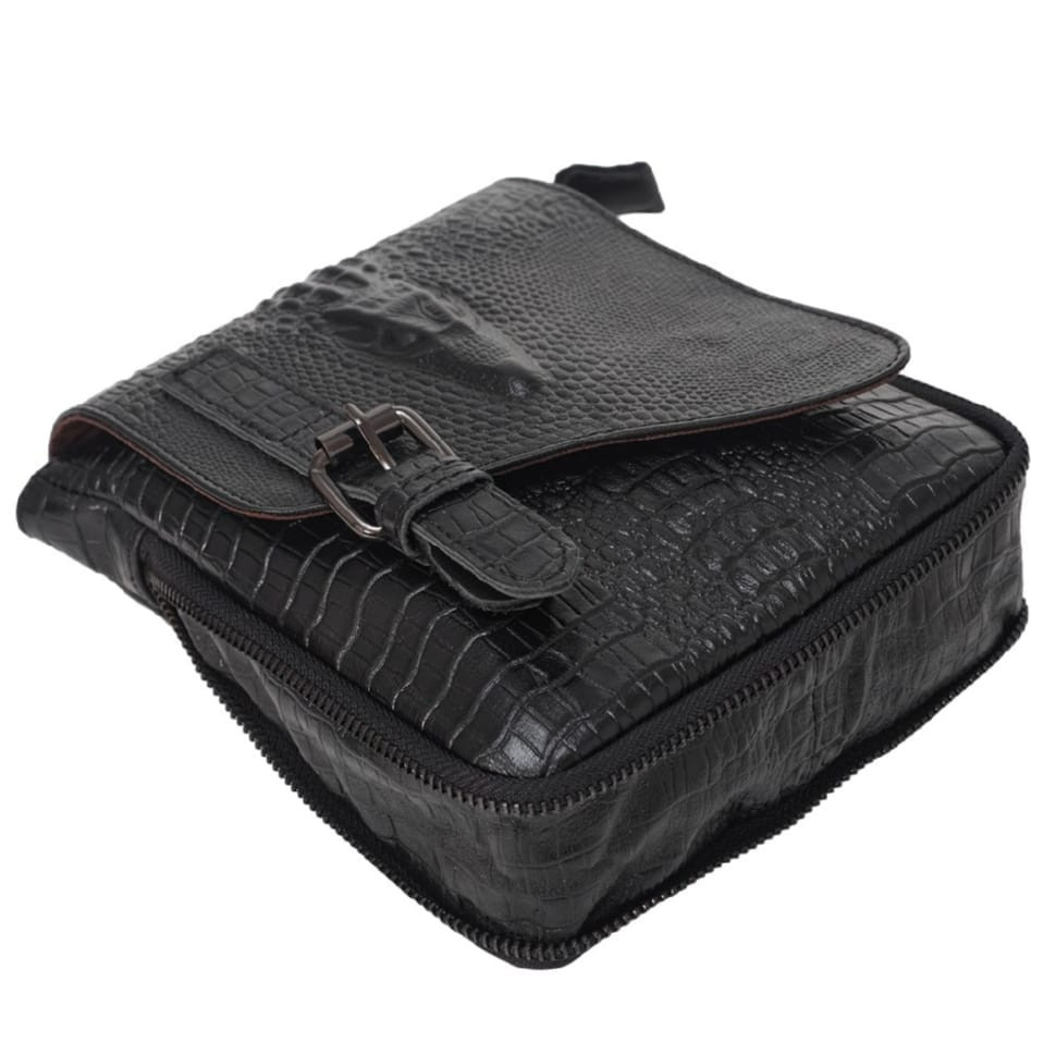 Чоловічі шкіряні сумки через плече BUFFALO BAGS M8000A чорний кроко
