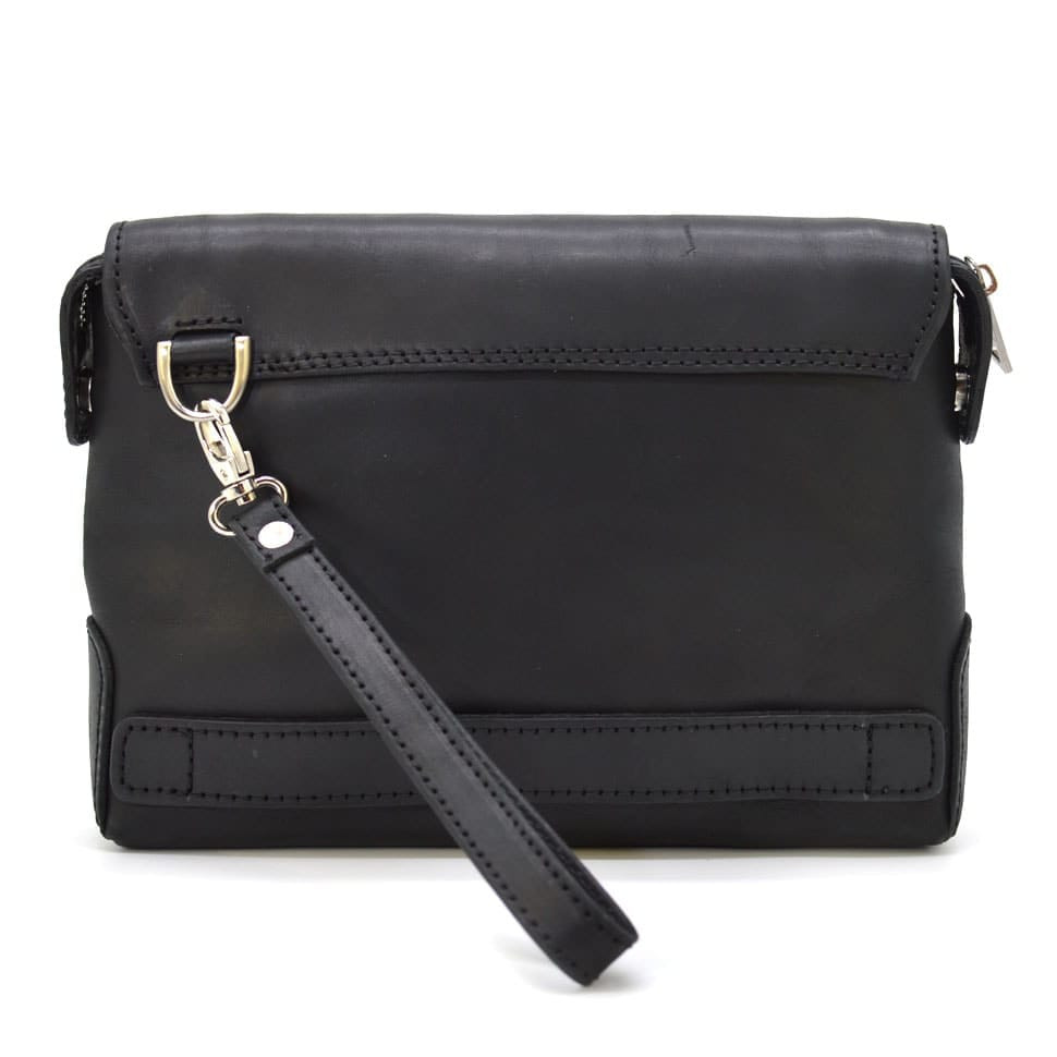Mens leather clutch bag purse with a loop TARWA RA-0060-4lx horse leather