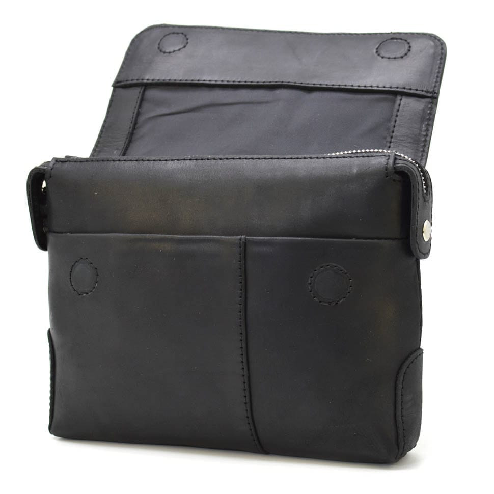 Mens leather clutch bag purse with a loop TARWA RA-0060-4lx horse leather