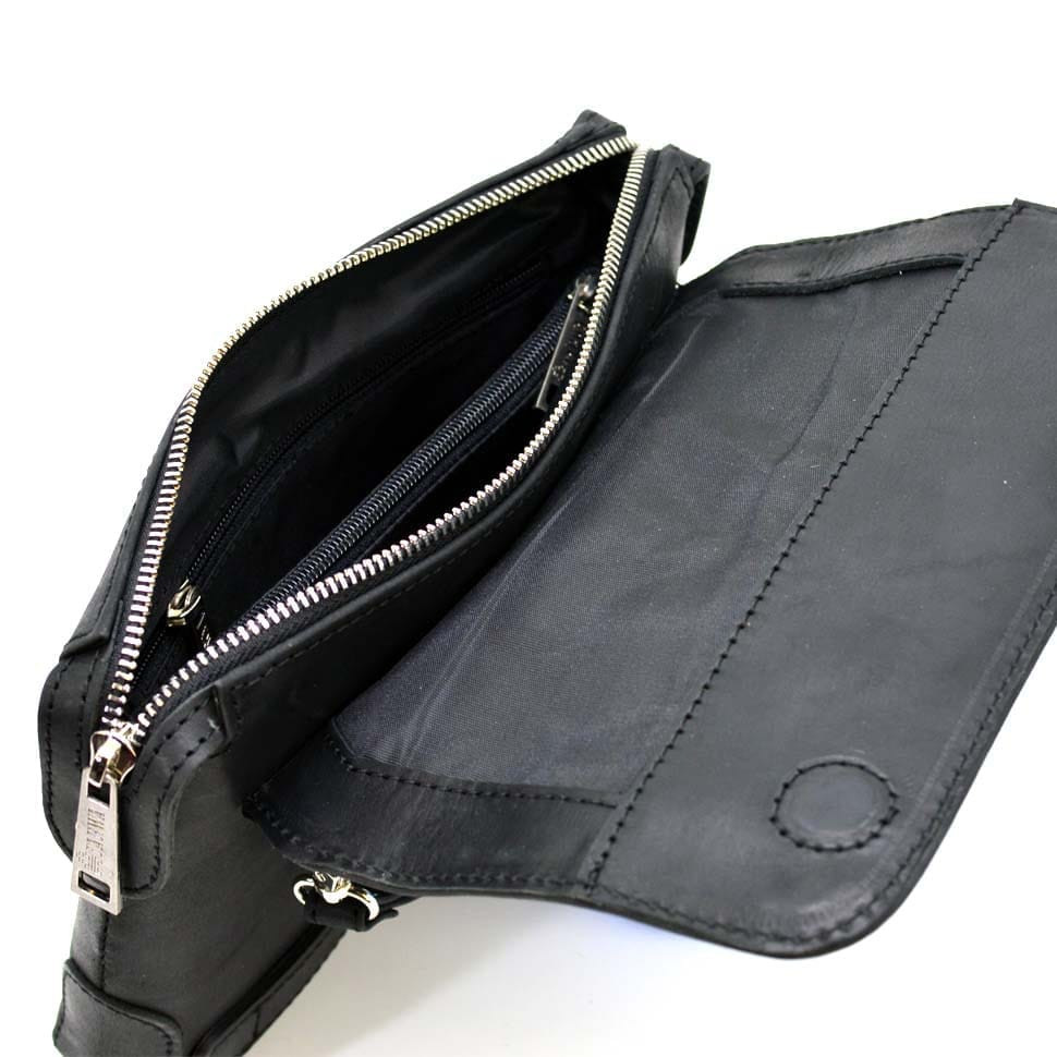 Mens leather clutch bag purse with a loop TARWA RA-0060-4lx horse leather