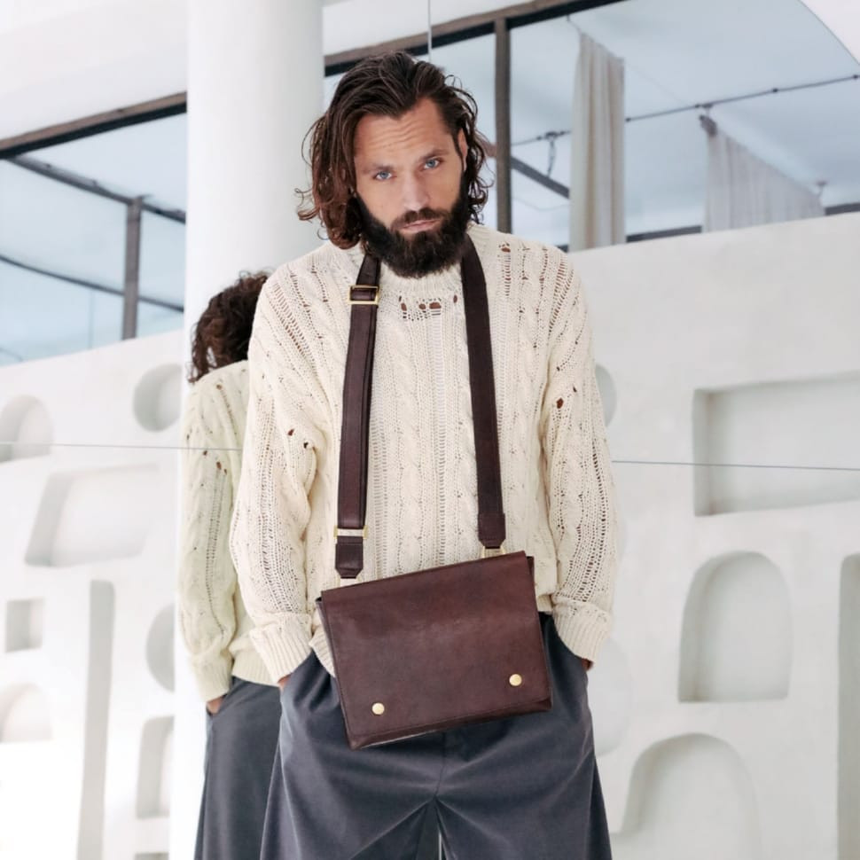 Шкіряна сумка месенджер Time Resistance 5243601 A Room with a View коричнева