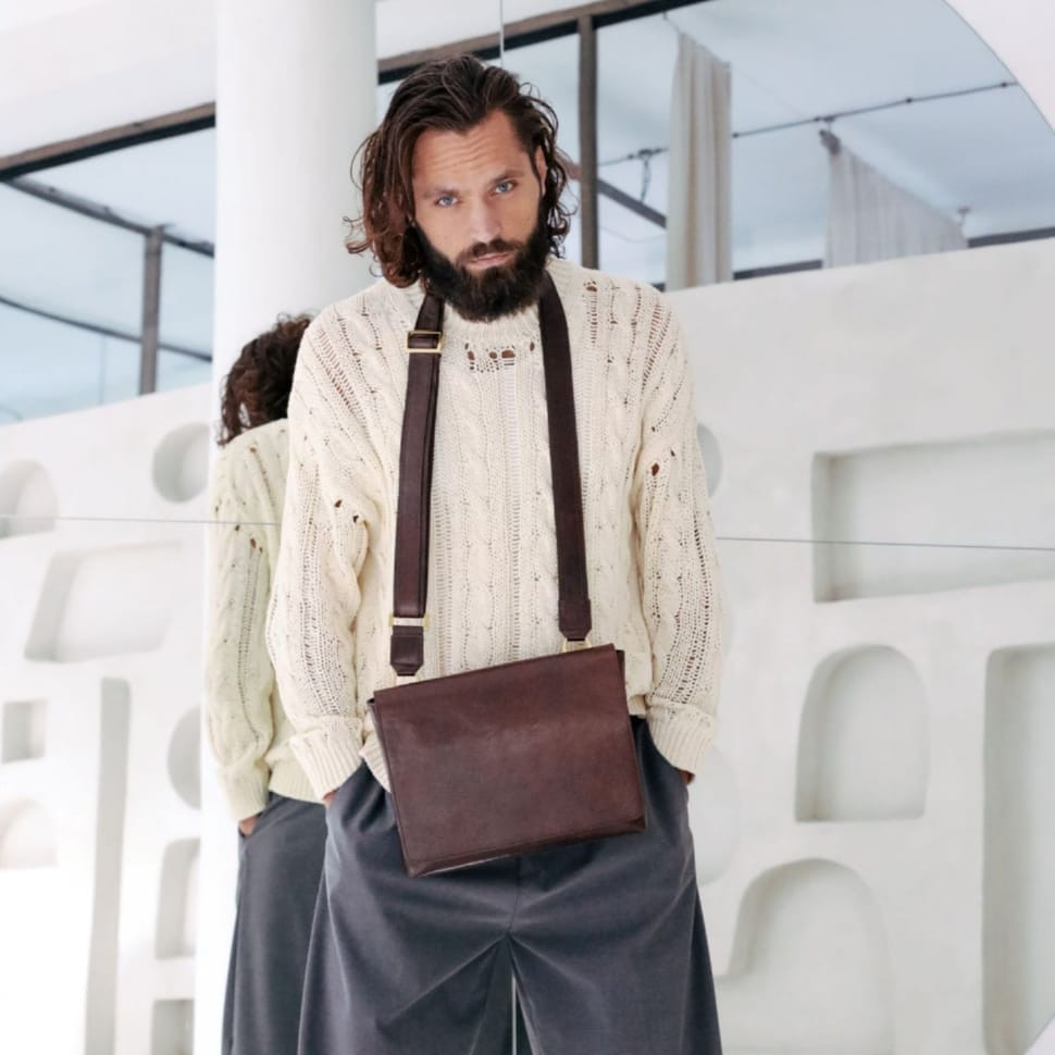 Шкіряна сумка месенджер Time Resistance 5243601 A Room with a View коричнева