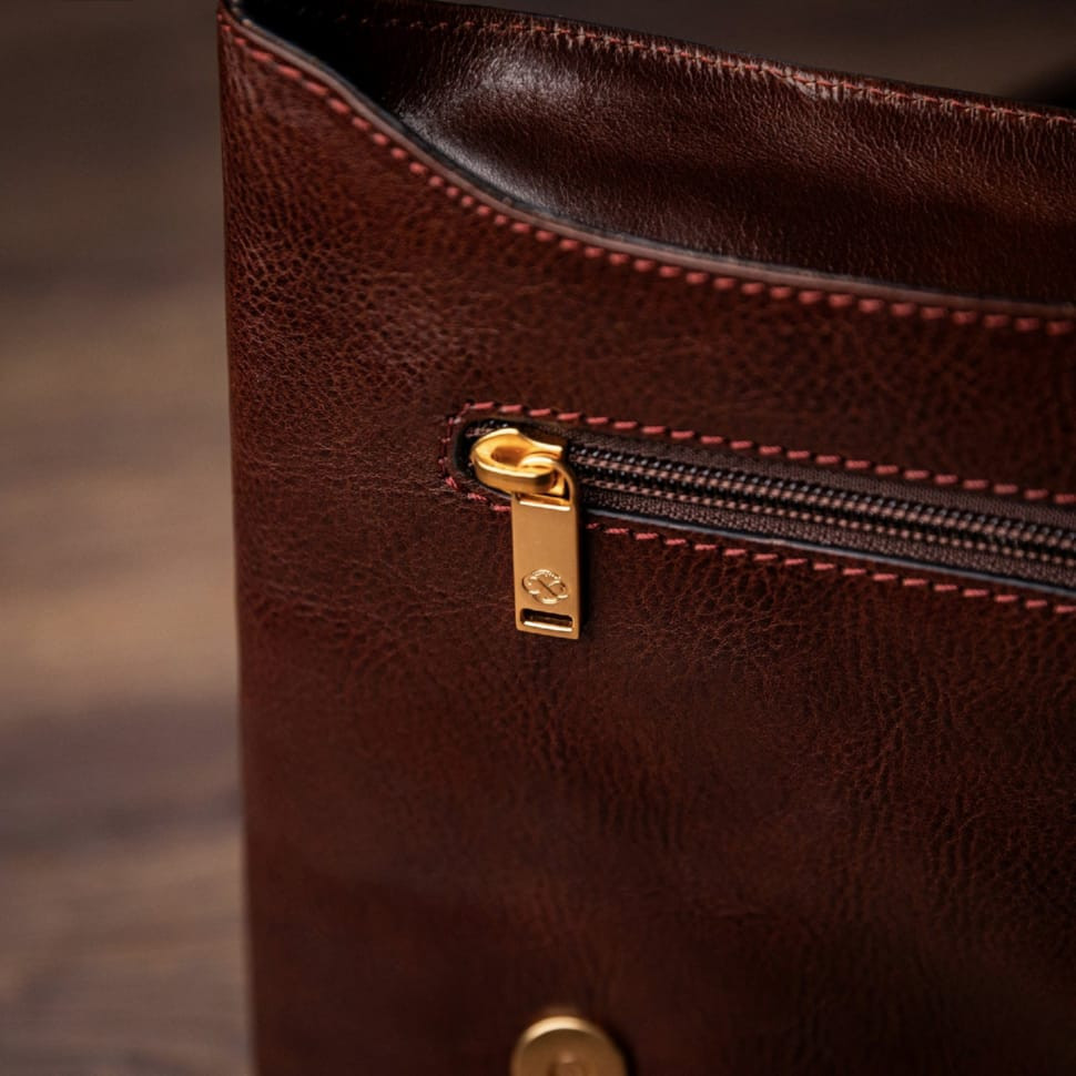 Шкіряна сумка месенджер Time Resistance 5243601 A Room with a View коричнева