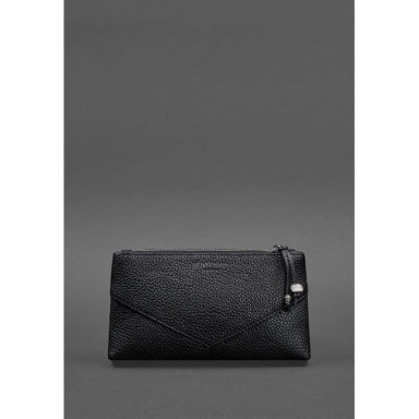 Women's leather cosmetic bag black