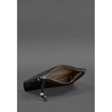 Women's leather cosmetic bag black