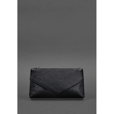 Women's leather cosmetic bag black