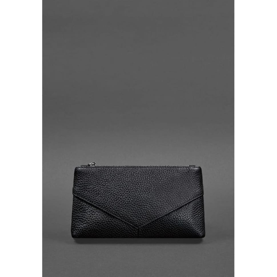 Жіноча шкіряна косметичка чорна