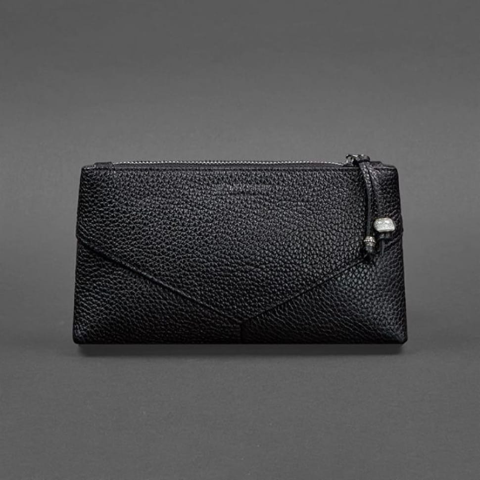 Жіноча шкіряна косметичка чорна