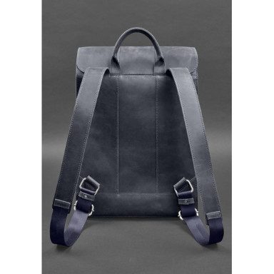 Brit Leather Backpack Dark Blue Crazy Horse