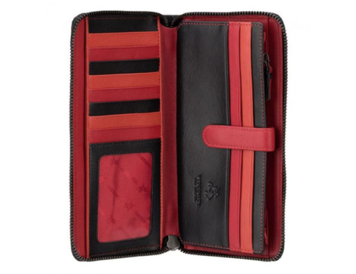 Жіночий шкіряний гаманець Visconti BR76 Black Cherry