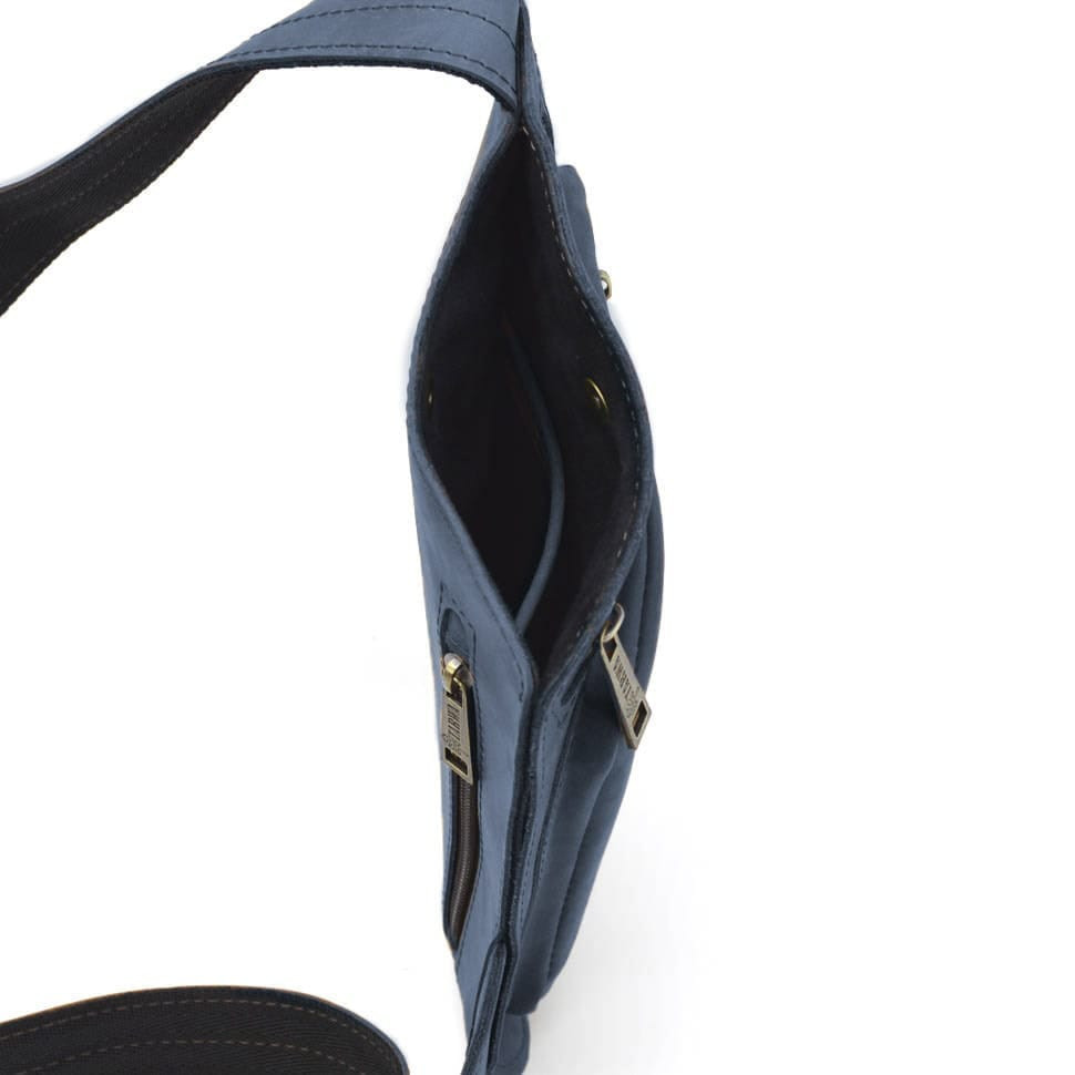 Шкіряна нагрудна сумка, рюкзак-слінг із кінської шкіри TARWA RK-235-3md