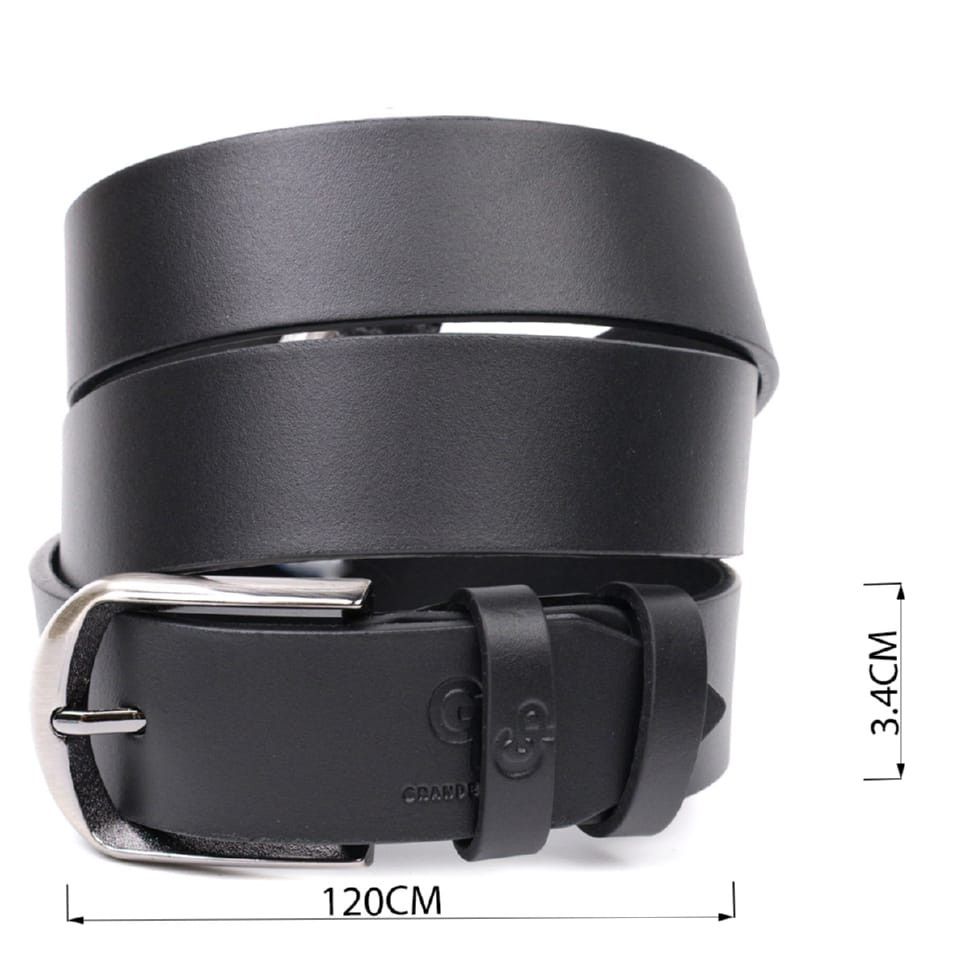 Класичний брючний пояс для чоловіків із натуральної шкіри GRANDE PELLE 11680 Чорний