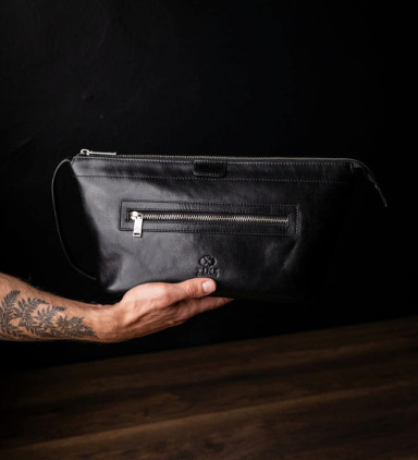 Жіноча шкіряна косметичка Dopp Kit - Ragtime - Чорний колір - Time Resistance 5244101W