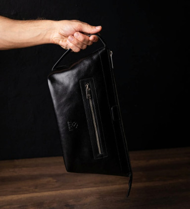 Жіноча шкіряна косметичка Dopp Kit - Ragtime - Чорний колір - Time Resistance 5244101W