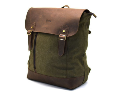 Urban backpack, canvas + leather RH-3880-3md from the TARWA brand