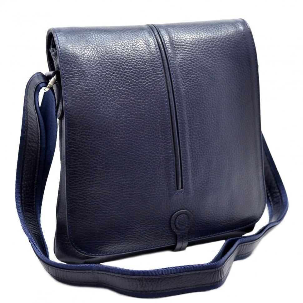 Барсетка м'яка шкіряна DESISAN 342-315 синій флотар