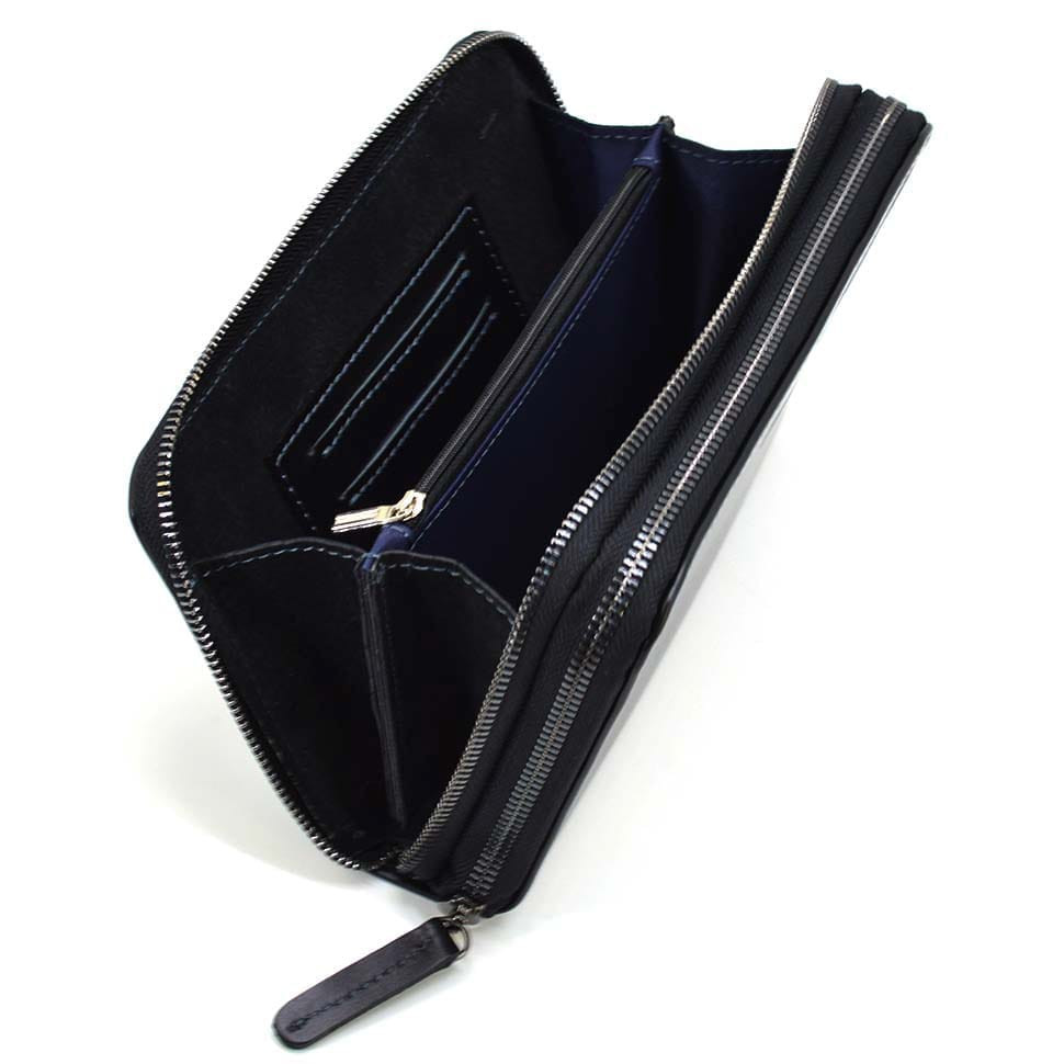 Клатч чоловічий шкіряний на два відділення LIMARY Lim-0128GA чорний глянець