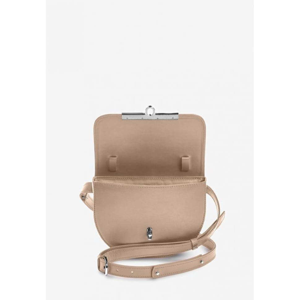 Жіноча шкіряна сумка поясна-кроссбоді Bridget світло-бежевий