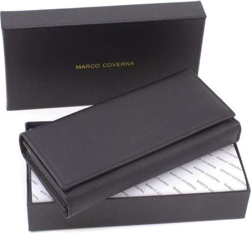 Жіночий шкіряний гаманець чорного кольору Marco Coverna MA246 Black
