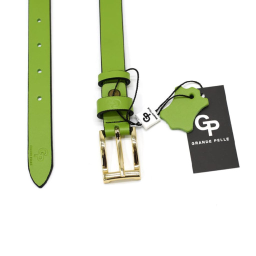Ремінь жіночий тонкий Grande Pelle 29270040033 в зеленому кольорі.
