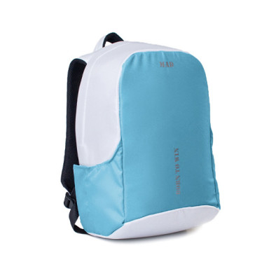 Modern anti-theft backpack BOOSTER white-blue from MAD | born to win™