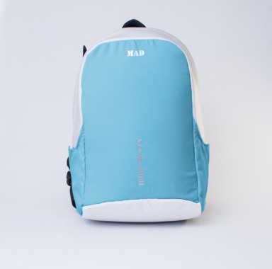 Modern anti-theft backpack BOOSTER white-blue from MAD | born to win™