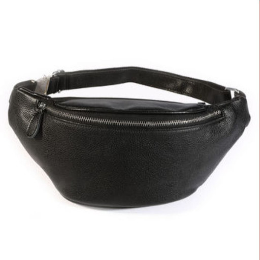 Стильна шкіряна сумка на пояс, чорна, Tiding 3036