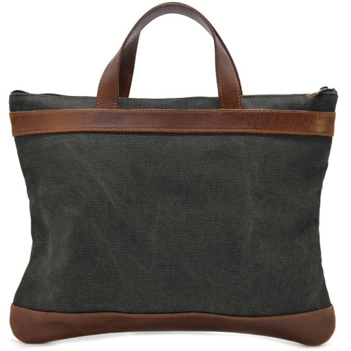 Сумка папка для документів А4 шкіра та канвас TARWA GGb-7100-4lx сіра