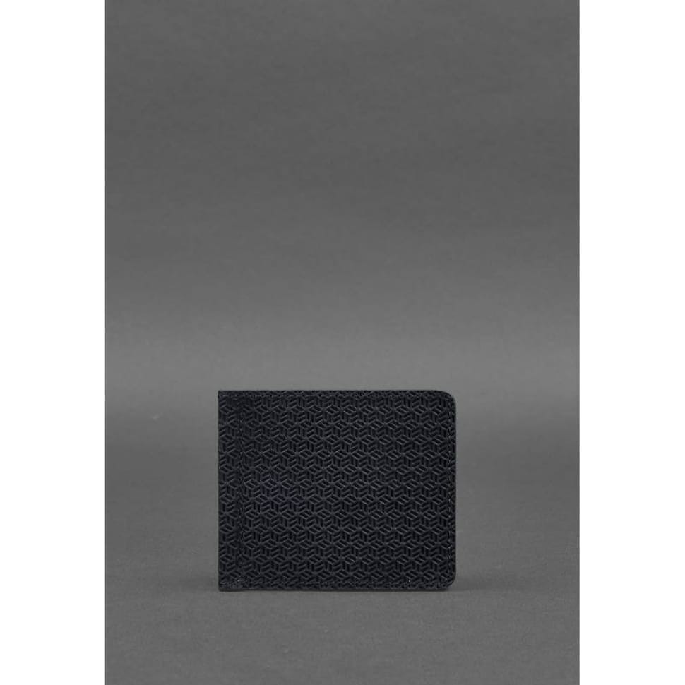 Чоловічий шкіряний портмоне синій 1.0 затискач для грошей Карбон