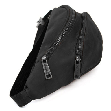 Leather banana bag with front pocket RA-30351-3md TARWA