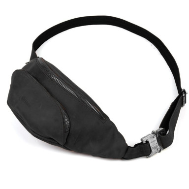 Leather banana bag with front pocket RA-30351-3md TARWA