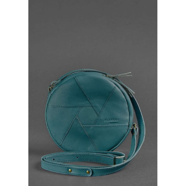 Leather round women's bag Bon-Bon green