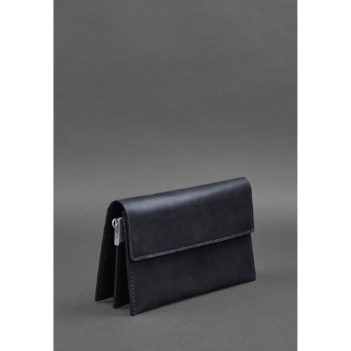 Шкіряний чоловічий клатч-барсетка 3.0 синій Crazy Horse