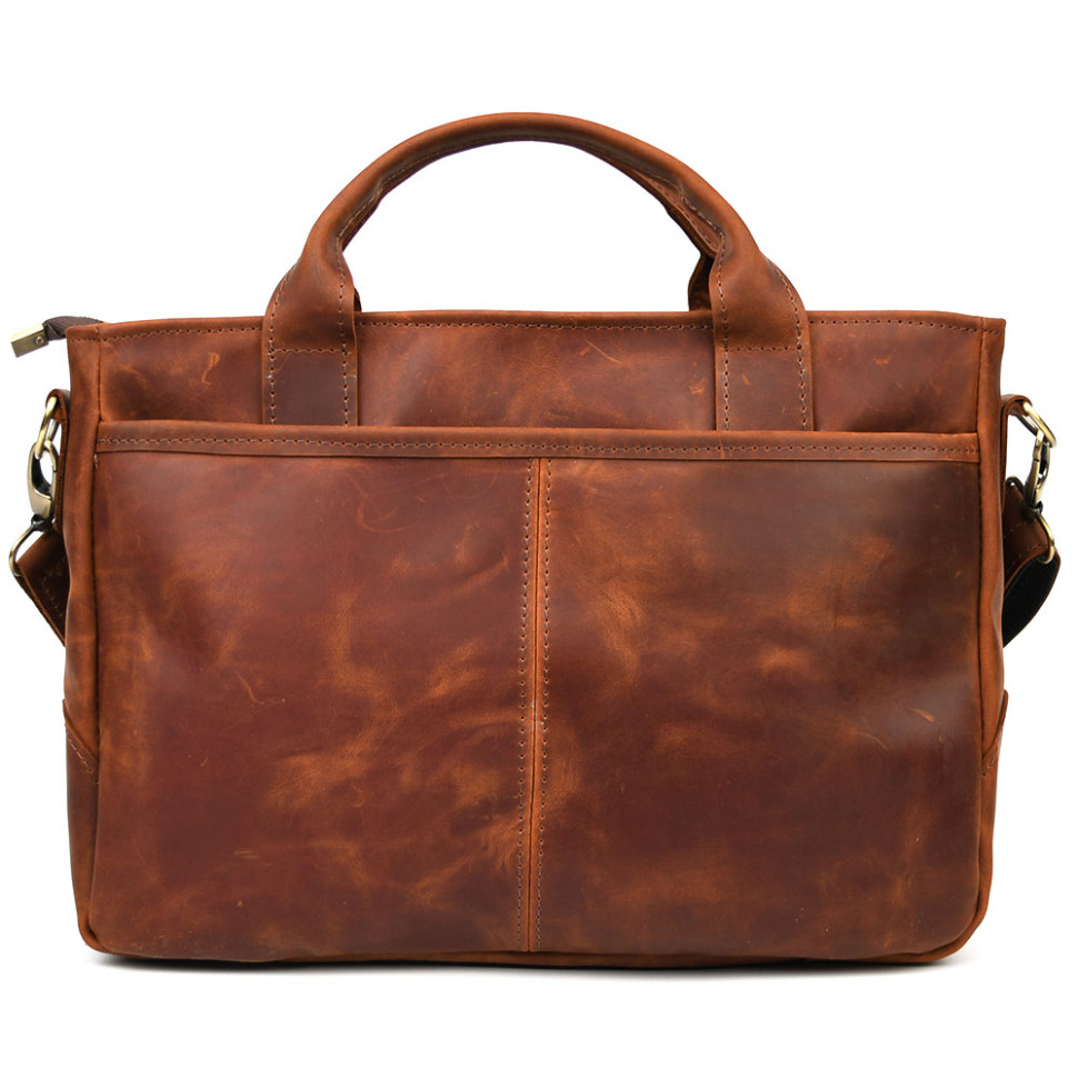 Mens horse leather bag TARWA RB-3990-3md cognac