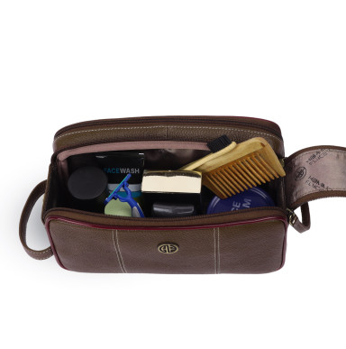 Hammonds Flycatcher TC4002 Brushwood Leather Toiletry Bag (Brown)