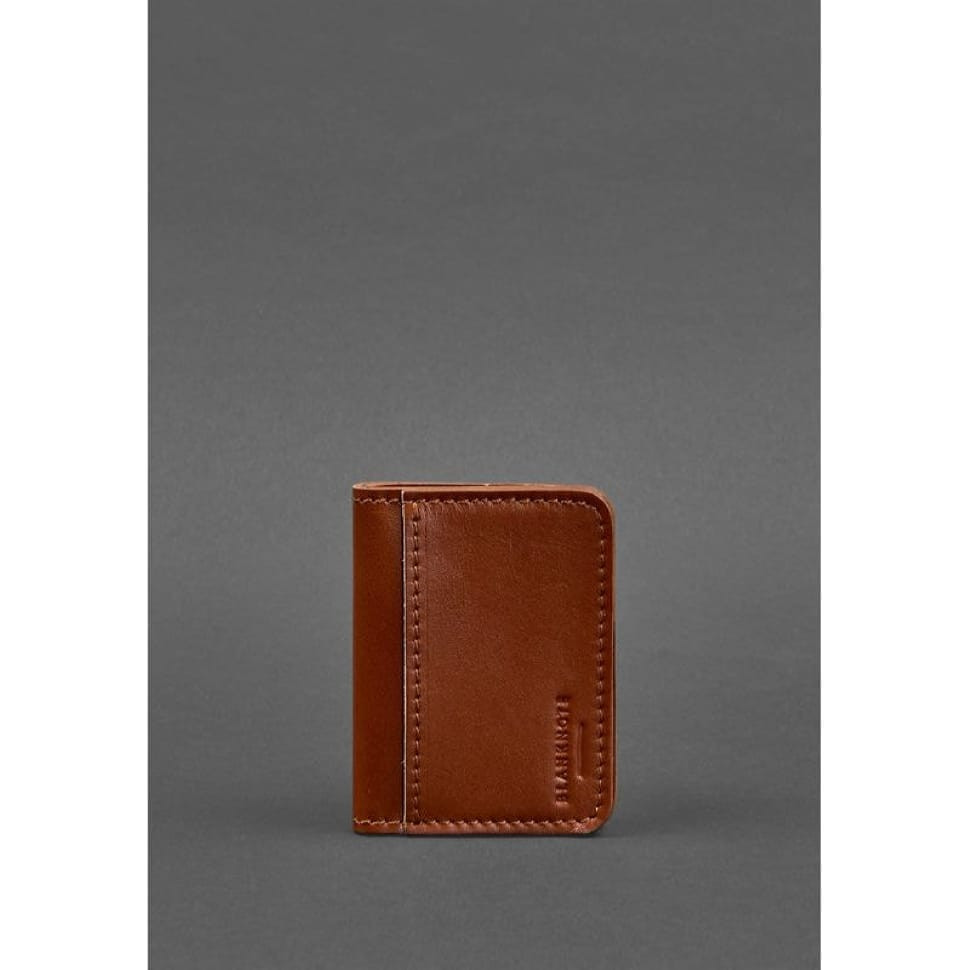 Шкіряна обкладинка для ID-паспорта та прав водія 4.1 світло-коричнева з гербом