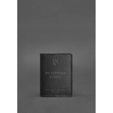 Шкіряна обкладинка для посвідчення офіцера 9.0 Чорна