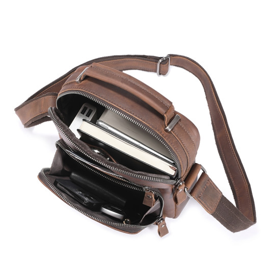 Шкіряна сумка чоловіча через плече Bull TB1063A чорна