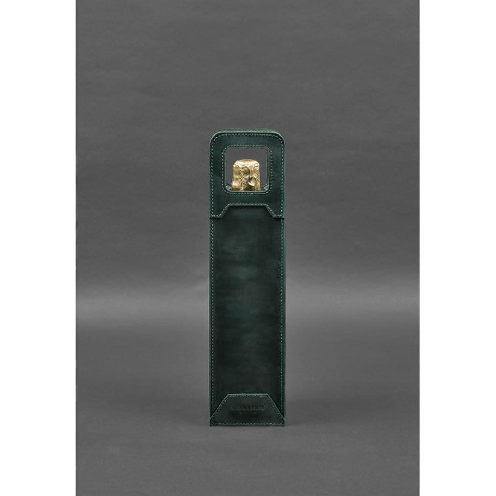 Шкіряний чохол для вина 2.0 зелений Crazy Horse