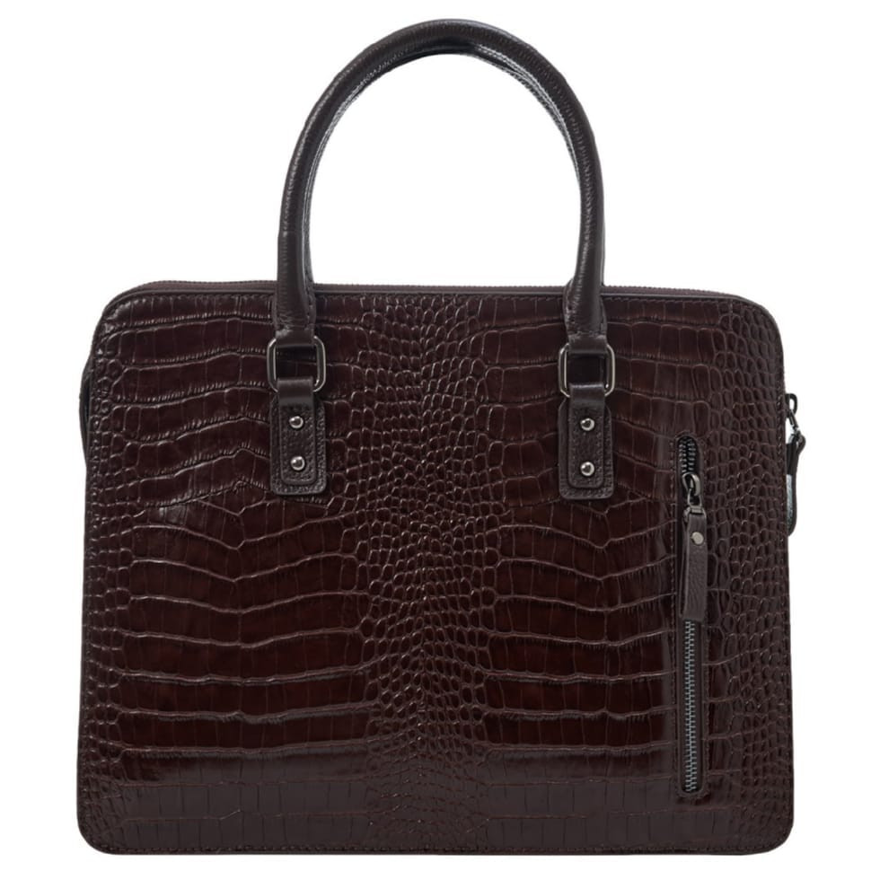 Сумка кожаная Tony Bellucci 0801-355 коричневый кроко