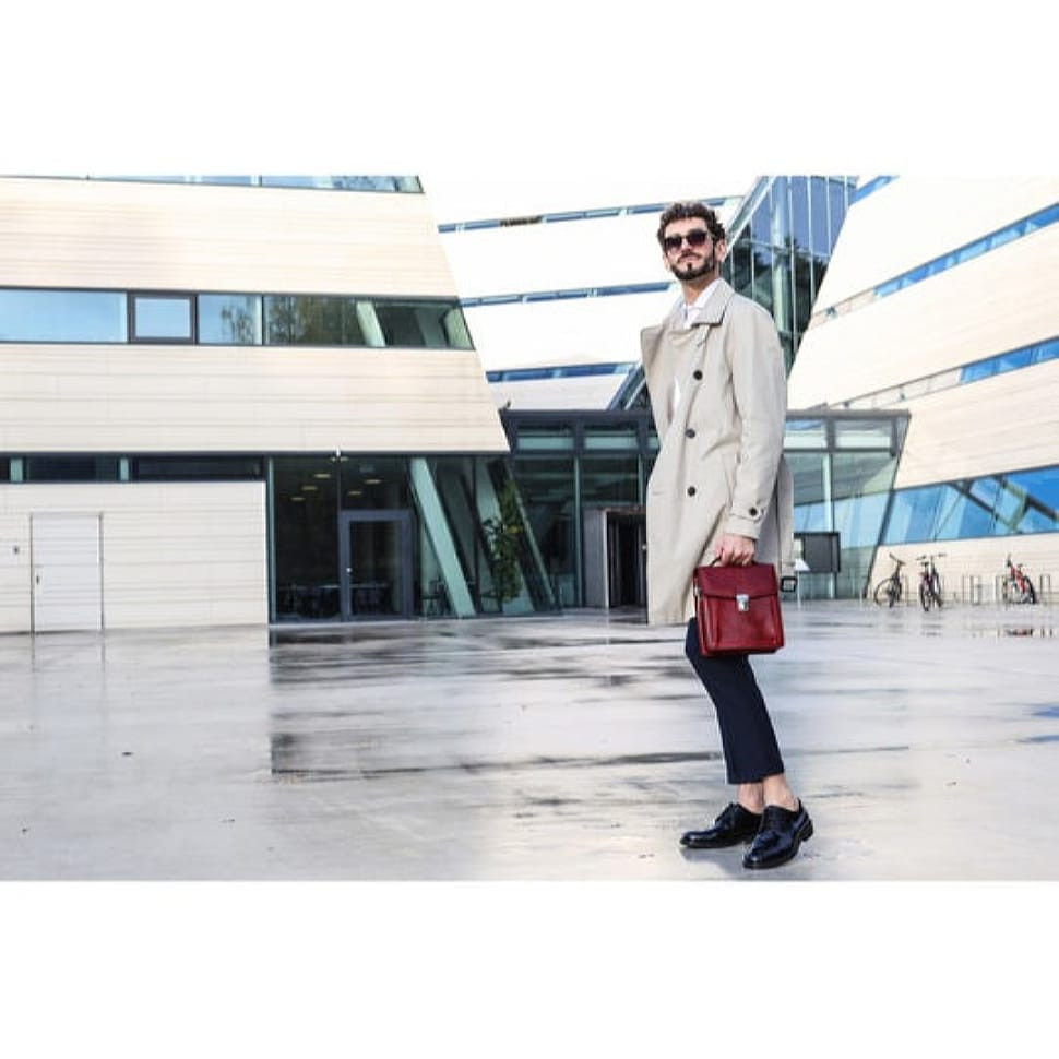 Маленький шкіряний портфель барсетка - Walden - червоний Time Resistance 5229301