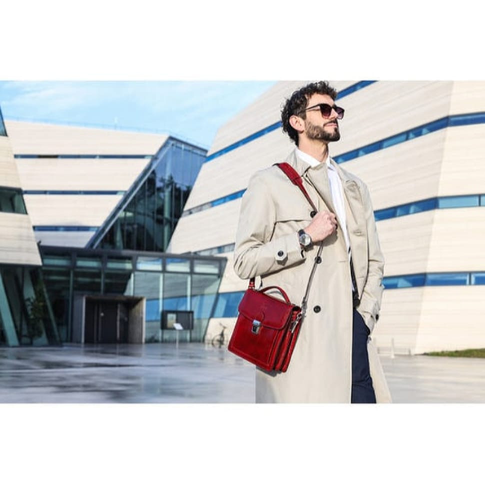 Маленький шкіряний портфель барсетка - Walden - червоний Time Resistance 5229301