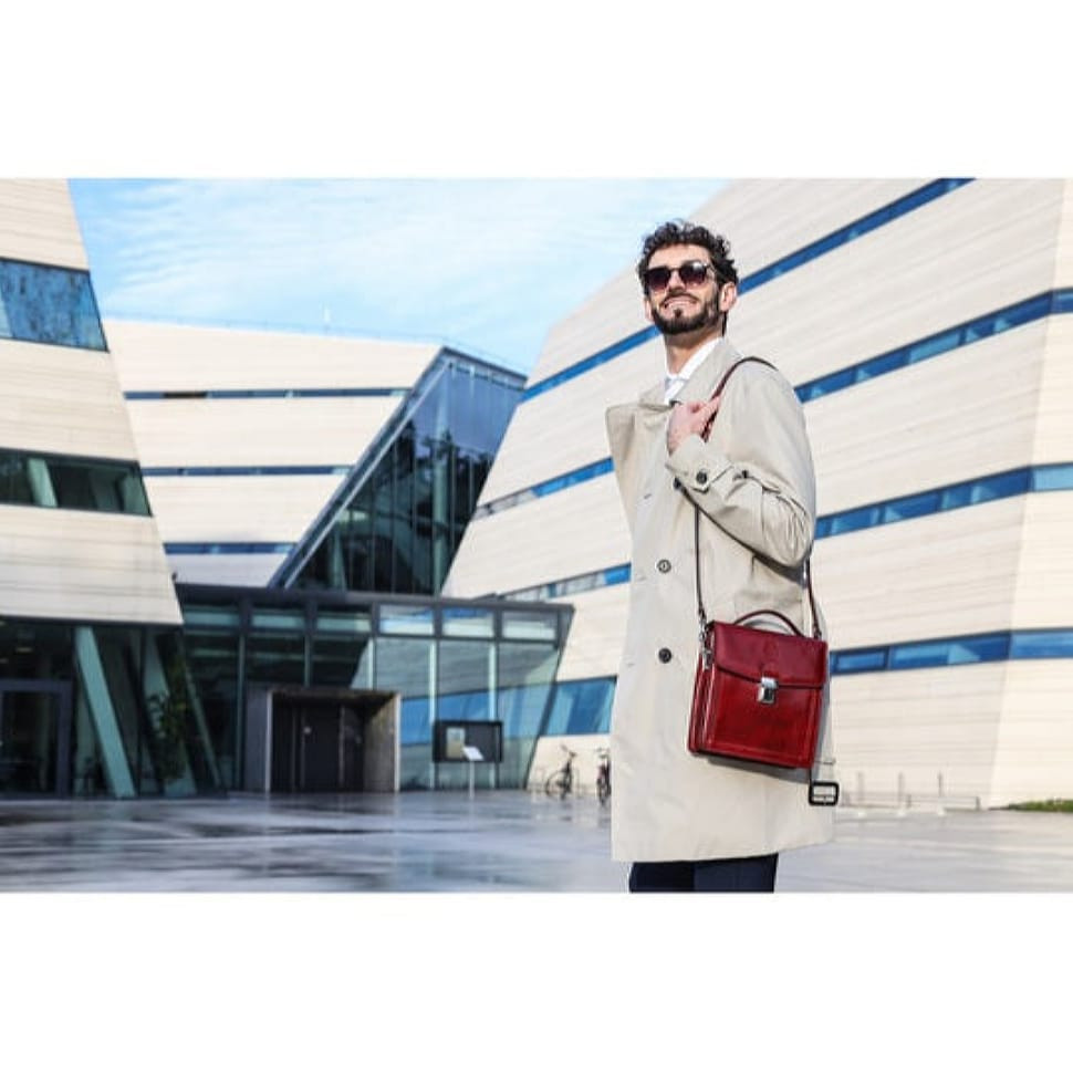 Маленький шкіряний портфель барсетка - Walden - червоний Time Resistance 5229301