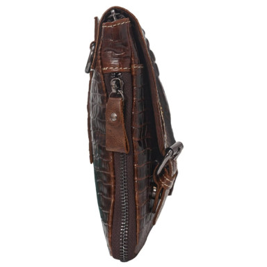 Чоловічі шкіряні сумки через плече BUFFALO BAGS M8000C коричневий кроко