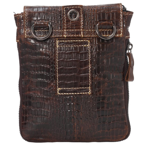 Чоловічі шкіряні сумки через плече BUFFALO BAGS M8000C коричневий кроко