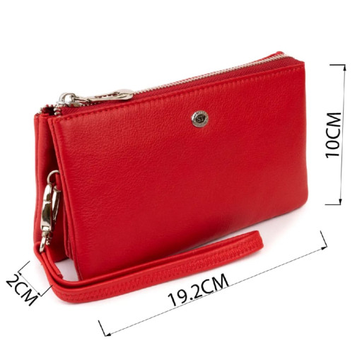 Місткий клатч із двох частин жіночий ST Leather 19251 Червоний